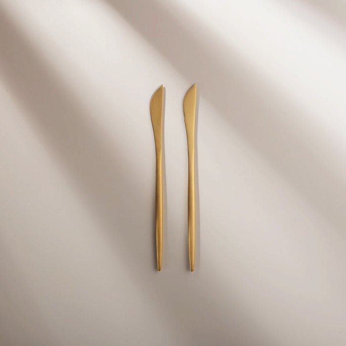 Minimalist/ French Flatware Individual Pieces - Matte Gold - Lemeya Kitchen