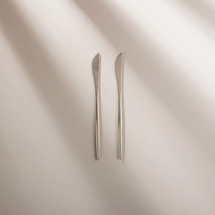 Matte Silver Dessert Knife (2 Pieces)
