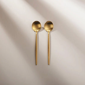 Minimalist/ French Flatware Individual Pieces - Matte Gold - Lemeya Kitchen