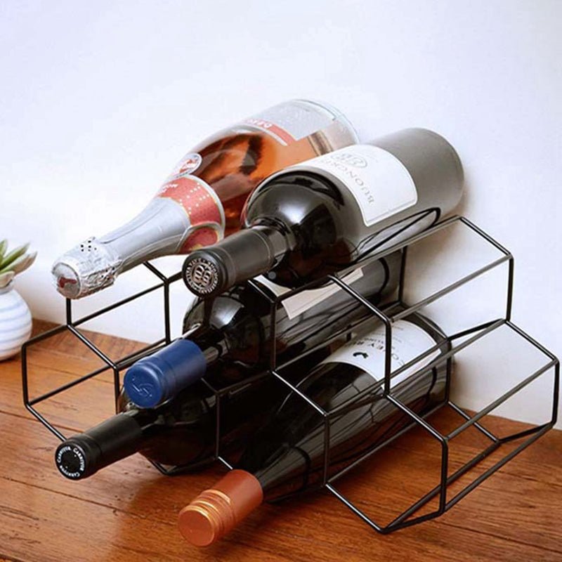 Minimalist Metal Wine Rack - BLACK - Lemeya Kitchen