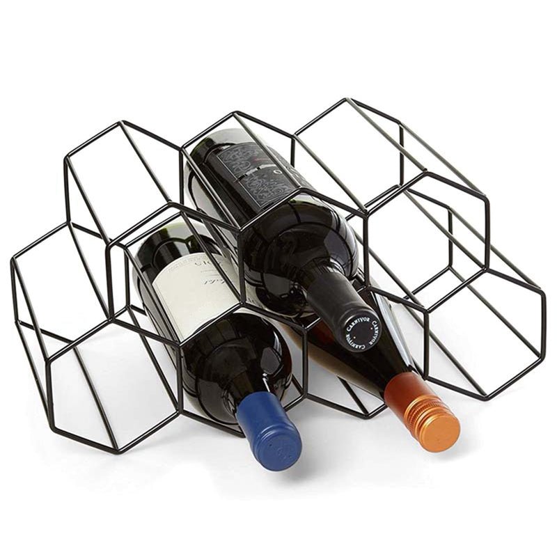 Minimalist Metal Wine Rack - BLACK - Lemeya Kitchen