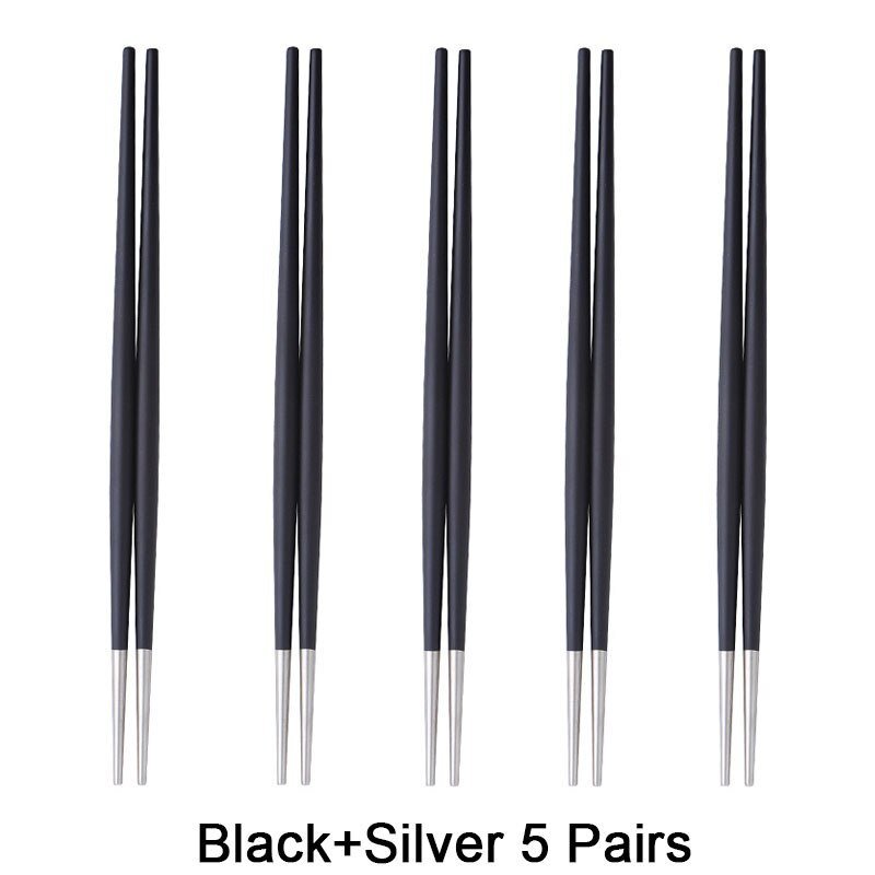 Black Silver 5 Pairs