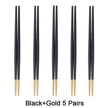 Round Chopsticks 18/10 Stainless Steel Non-slip - Black Gold - Lemeya Kitchen