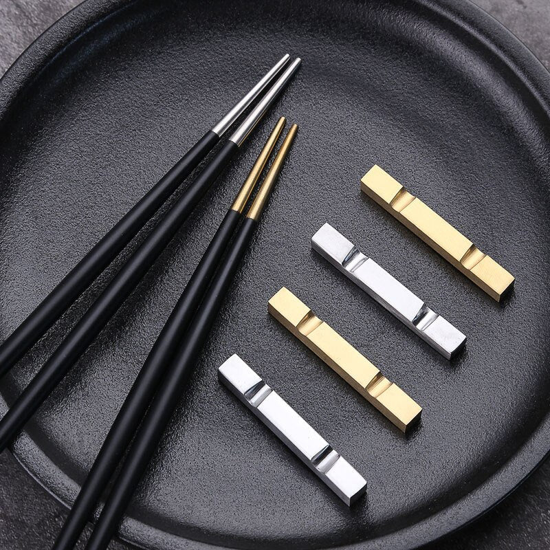 Round Chopsticks 18/10 Stainless Steel Non-slip - Black - Lemeya Kitchen