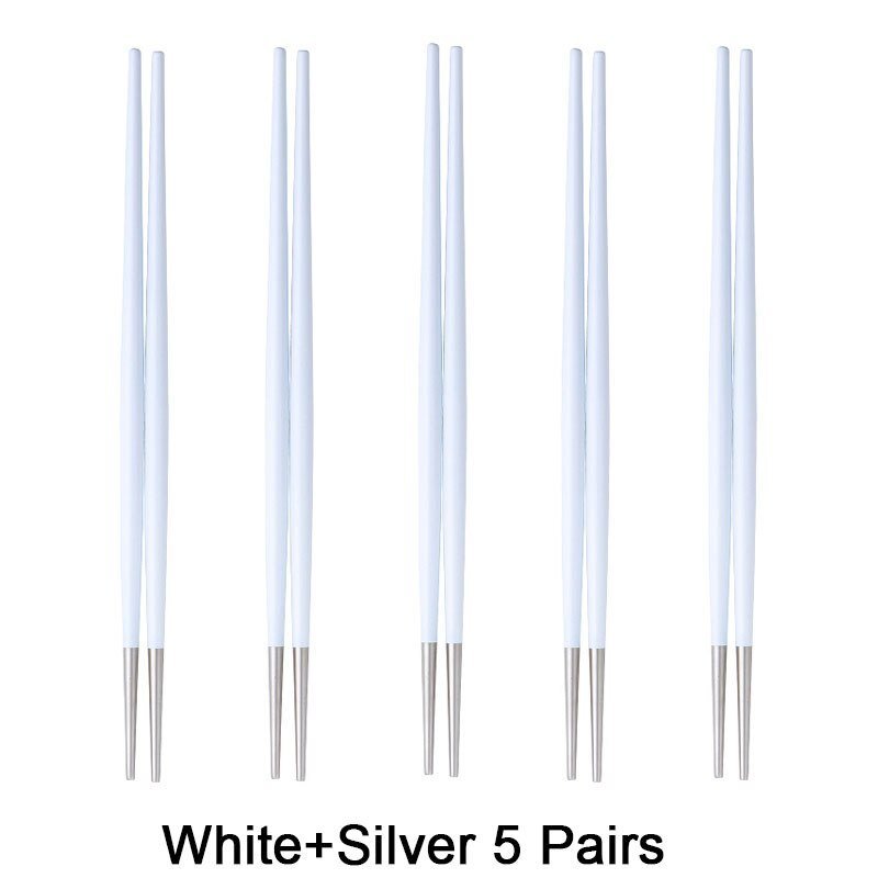 White Silver 5 Pairs