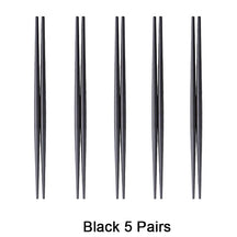 Round Chopsticks 18/10 Stainless Steel Non-slip - Black - Lemeya Kitchen