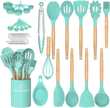 Sara Silicone Kitchenware Cooking Utensils Set - Green - Lemeya Kitchen