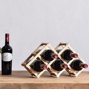 Wooden Wine Bottle Rack - Original Wood Color - Lemeya Kitchen