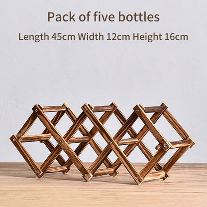 Wooden Wine Bottle Rack - Carbonized Color - Lemeya Kitchen