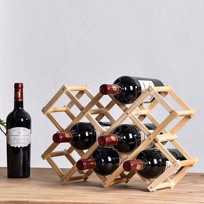 Wooden Wine Bottle Rack - Original Wood Color - Lemeya Kitchen