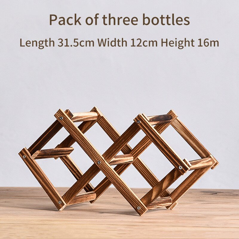 Wooden Wine Bottle Rack - Carbonized Color - Lemeya Kitchen