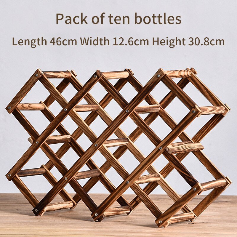 Wooden Wine Bottle Rack - Carbonized Color - Lemeya Kitchen