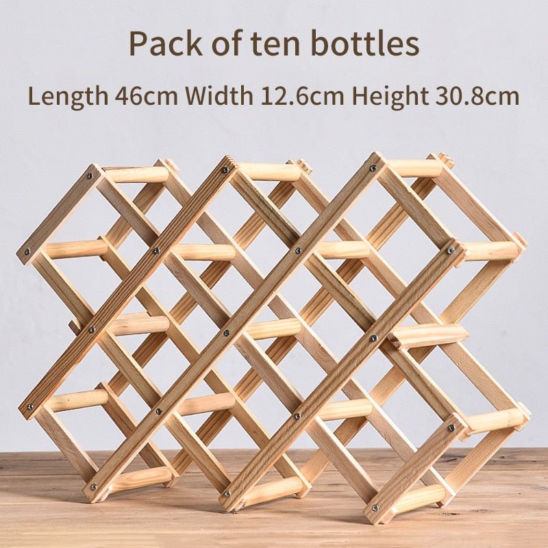 Wooden Wine Bottle Rack - Original Wood Color - Lemeya Kitchen