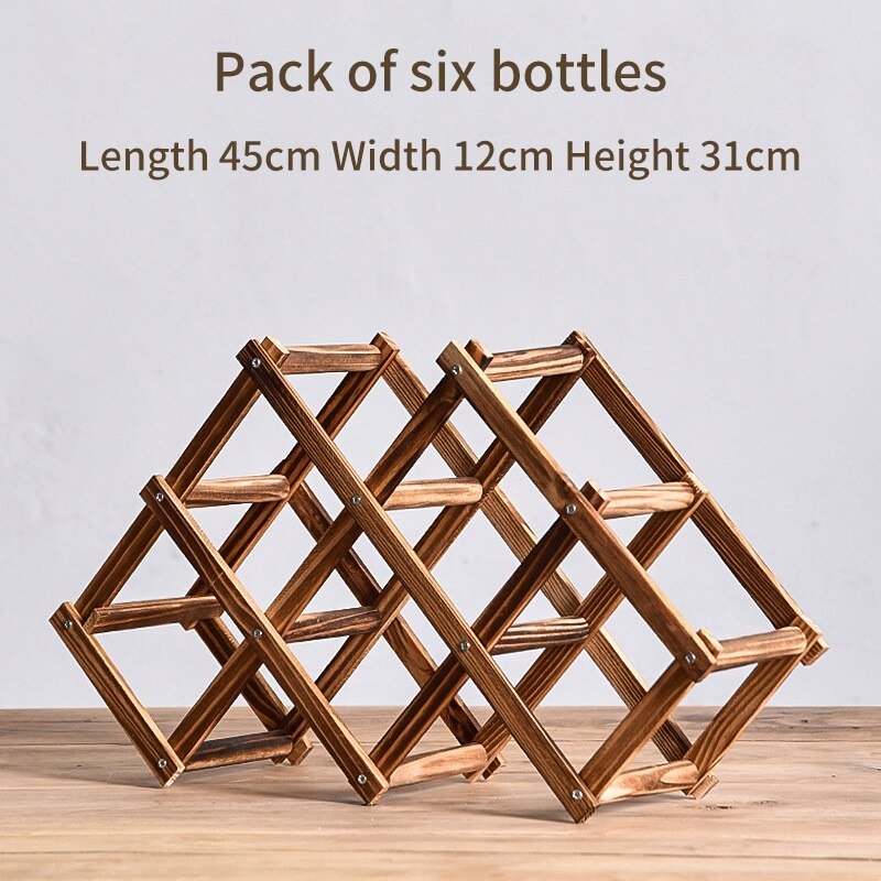 Wooden Wine Bottle Rack - Carbonized Color - Lemeya Kitchen