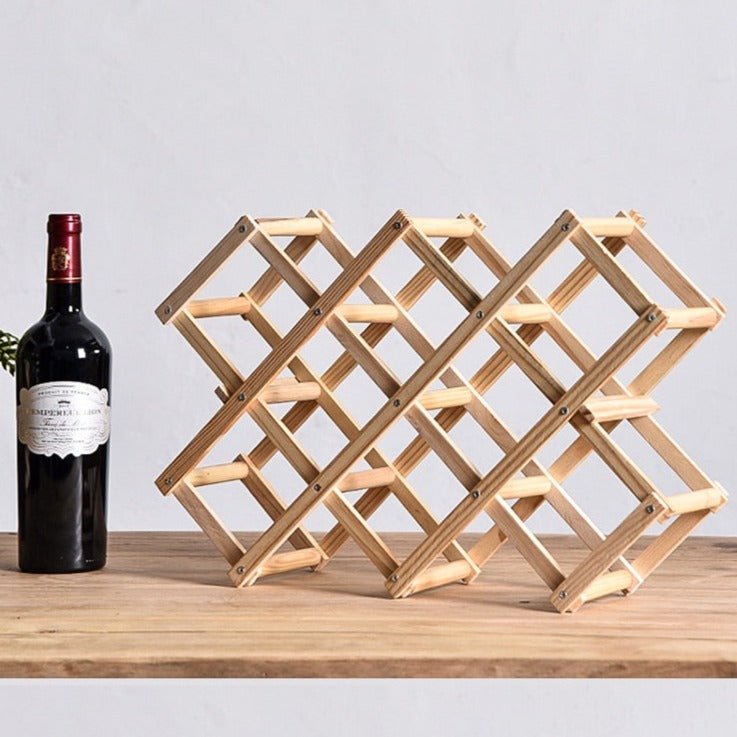 Wooden Wine Bottle Rack - Original Wood Color - Lemeya Kitchen